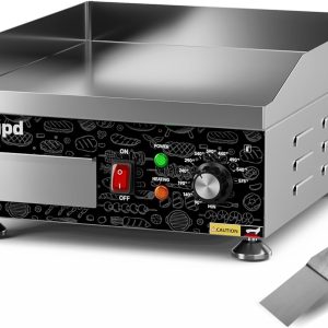 Awgpd Commercial Griddle Black Stainless Steel 1800W-0