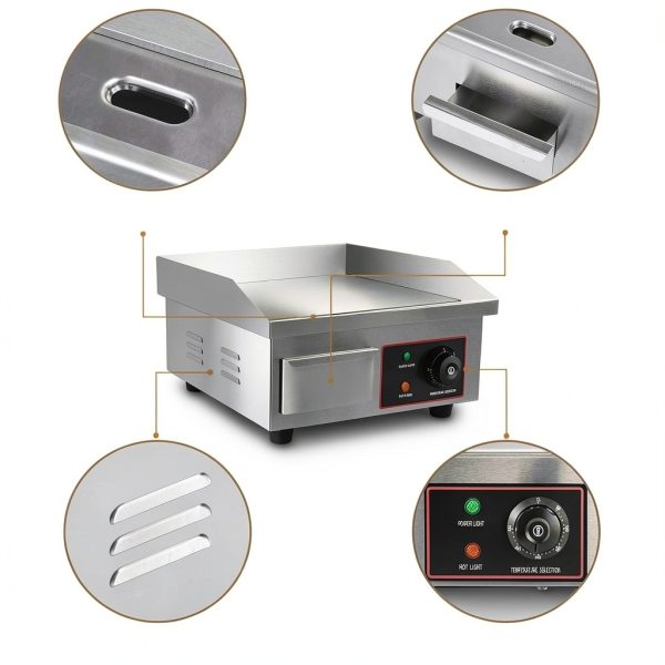 Commercial Griddle 1500W Stainless Steel Restaurant Kitchen-2