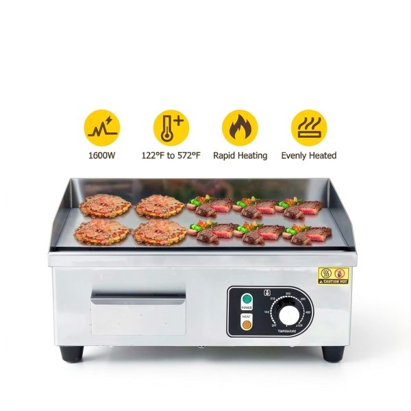 Commercial Electric Griddle Takywep Non Stick Stainless-2