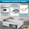 IRONWALLS Commercial Griddle 1600W Non Stick Stainless Steel-6