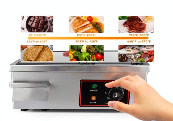 GEYOPMID Commercial Griddle Temperature Control Silver-3