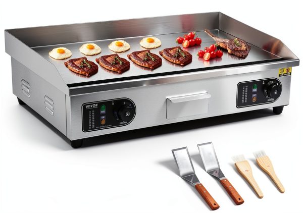 VEVOR Commercial Electric Griddle Temperature Control Silver-0