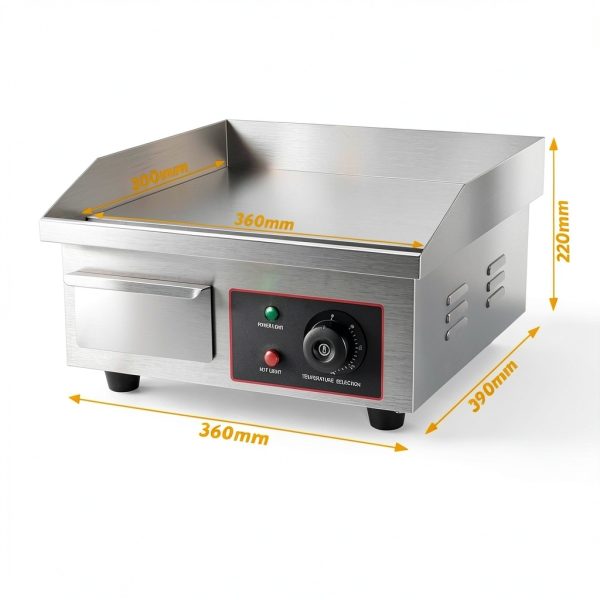 Commercial Griddle 1500W Stainless Steel Restaurant Kitchen-1