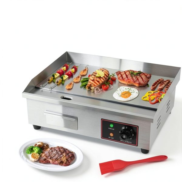 Commercial Griddle 1500W Stainless Steel Restaurant Kitchen-6