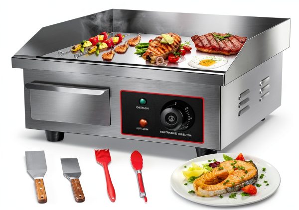 Commercial Griddle 1500W Stainless Steel Restaurant Kitchen-0