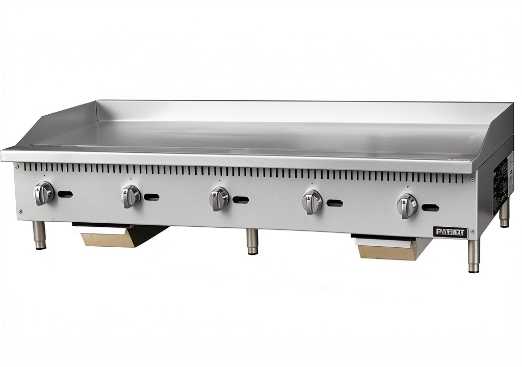 Patriot commercial griddle in a stainless steel kitchen setting