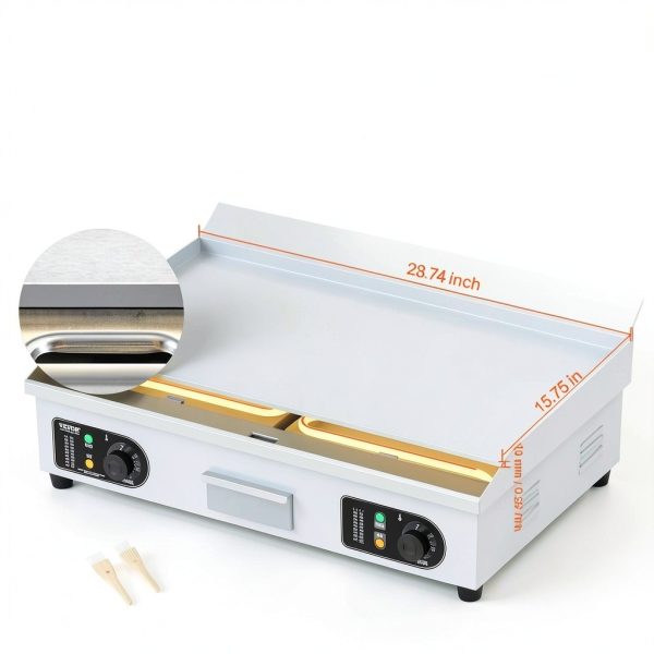 VEVOR Commercial Electric Griddle Temperature Control Silver-1